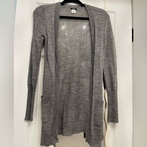 J. Crew Heather Gray Open Front Cardigan